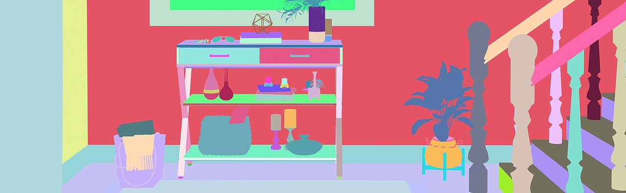 玄关桌:  家具产品渲染三维效果图