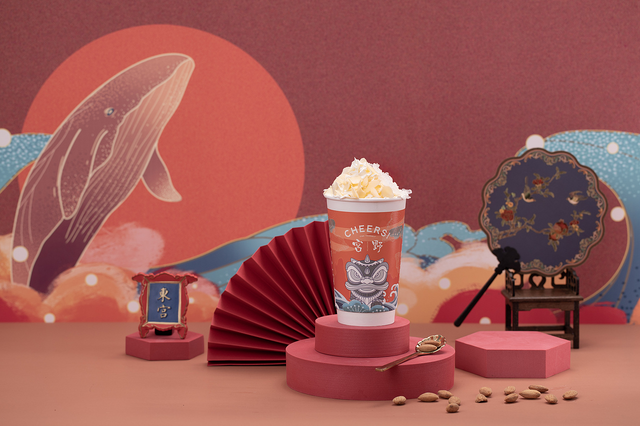 宫野奶茶国潮茶饮品牌视觉形象全案设计