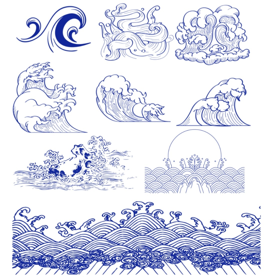 这38种海浪花纹集锦-中国风元素 - 知乎