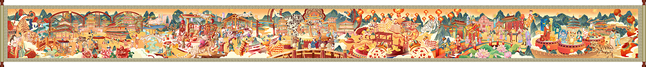 2022年虎年春节城市联合国潮插画 ·寅虎啸神州 · 古今