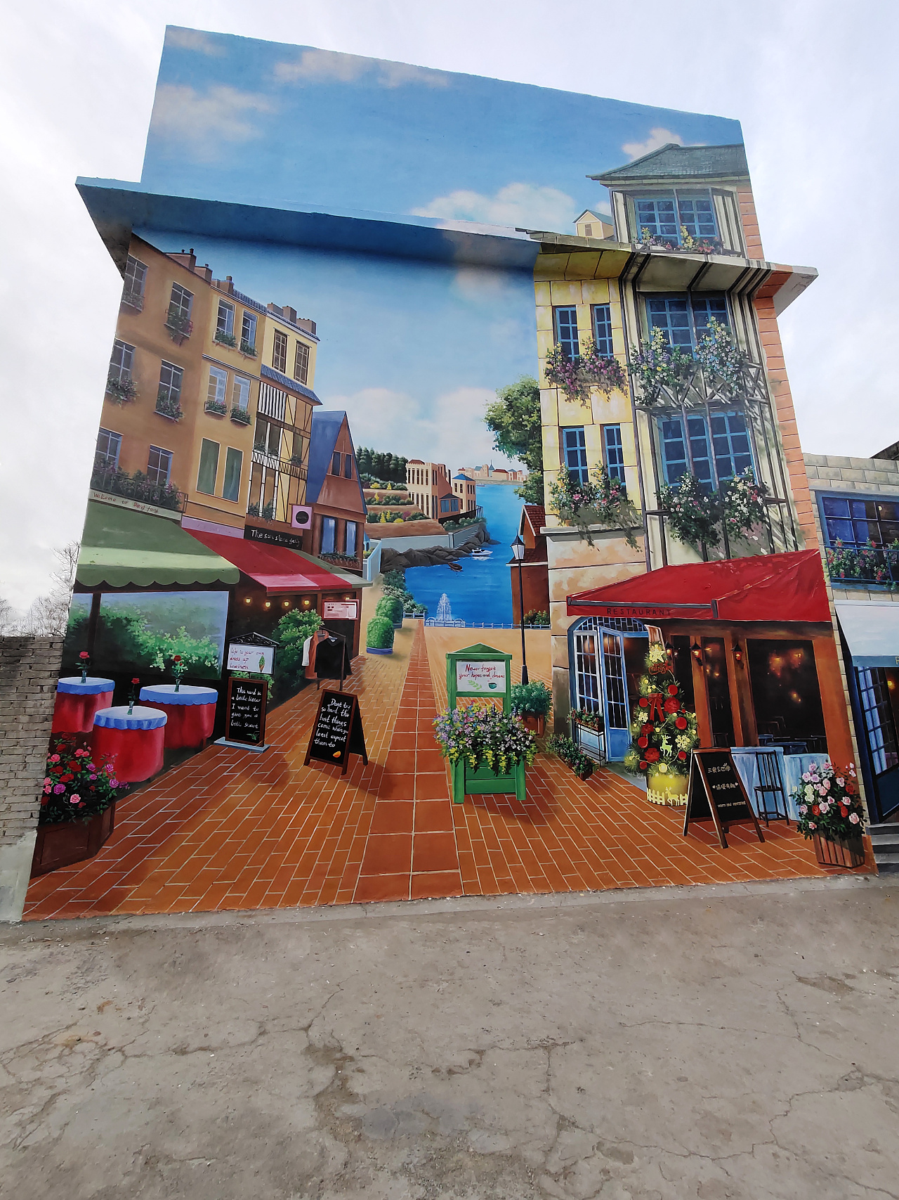 油画欧洲小镇3d立体油画油画风景油画门神 - 原创作品 - 站酷(zcool)