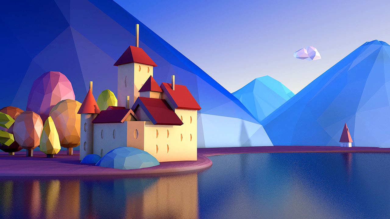 风景插画转C4D表现(一)（图ZMjIwMDMzNjIw） - 场景 - 站酷设计师青竹水一原创素材 - 站酷ZCOOL