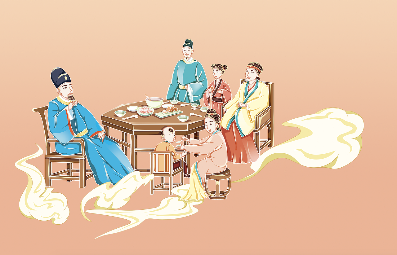 中秋礼品盒插画