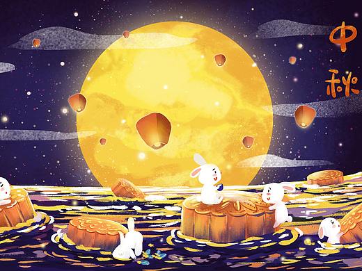 中秋节主题可爱兔子月饼