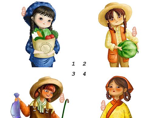 绘画练习-勤劳美丽的农家小女孩（个人主页-ZNDYzNzQ5MTI=） - 创作习作 - 站酷设计师八月水荷原创素材 - 站酷ZCOOL