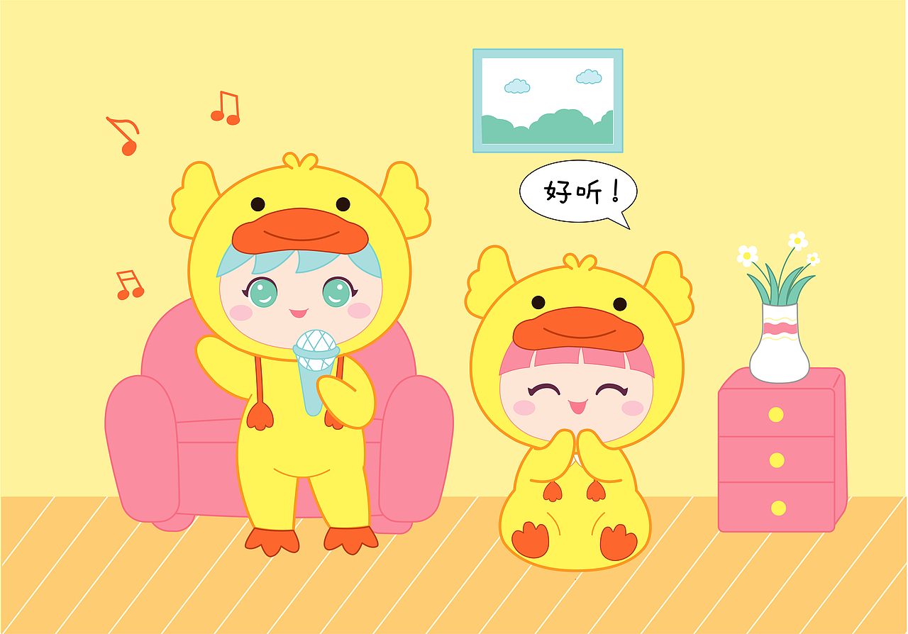 卡通设计 | 鸭宝贝男孩女孩（图ZMjY4OTk3MTY0） - 图案 - 站酷设计师若言文化原创素材 - 站酷ZCOOL