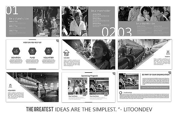 慈善贫困山区儿童摄影展示PPT模板