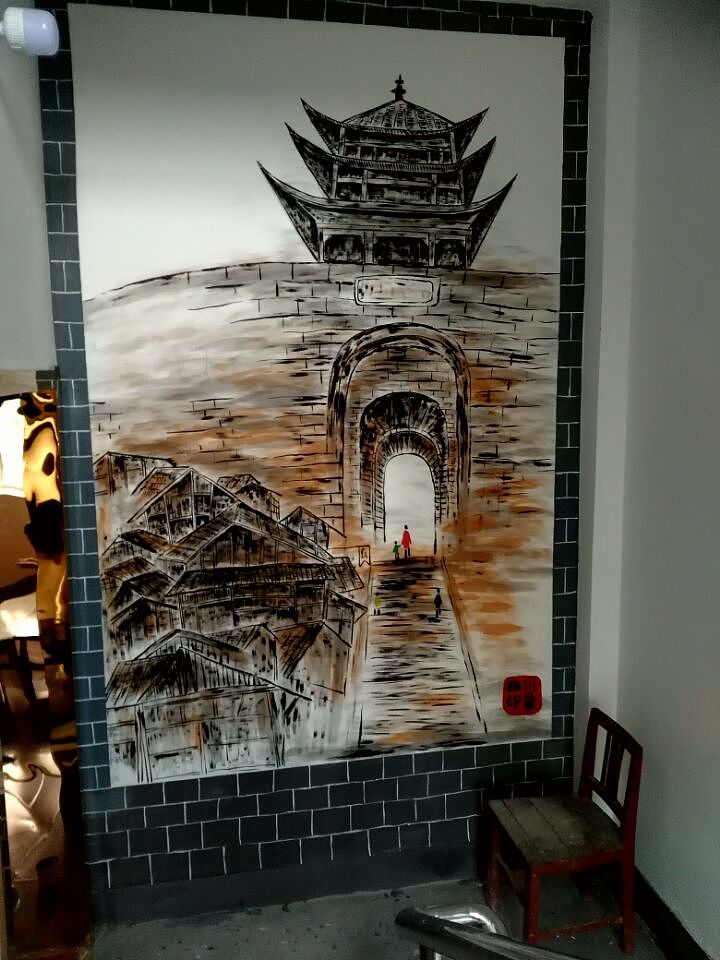 小蒙铜锅涮(中国铜锅)全国连锁,墙体彩绘
