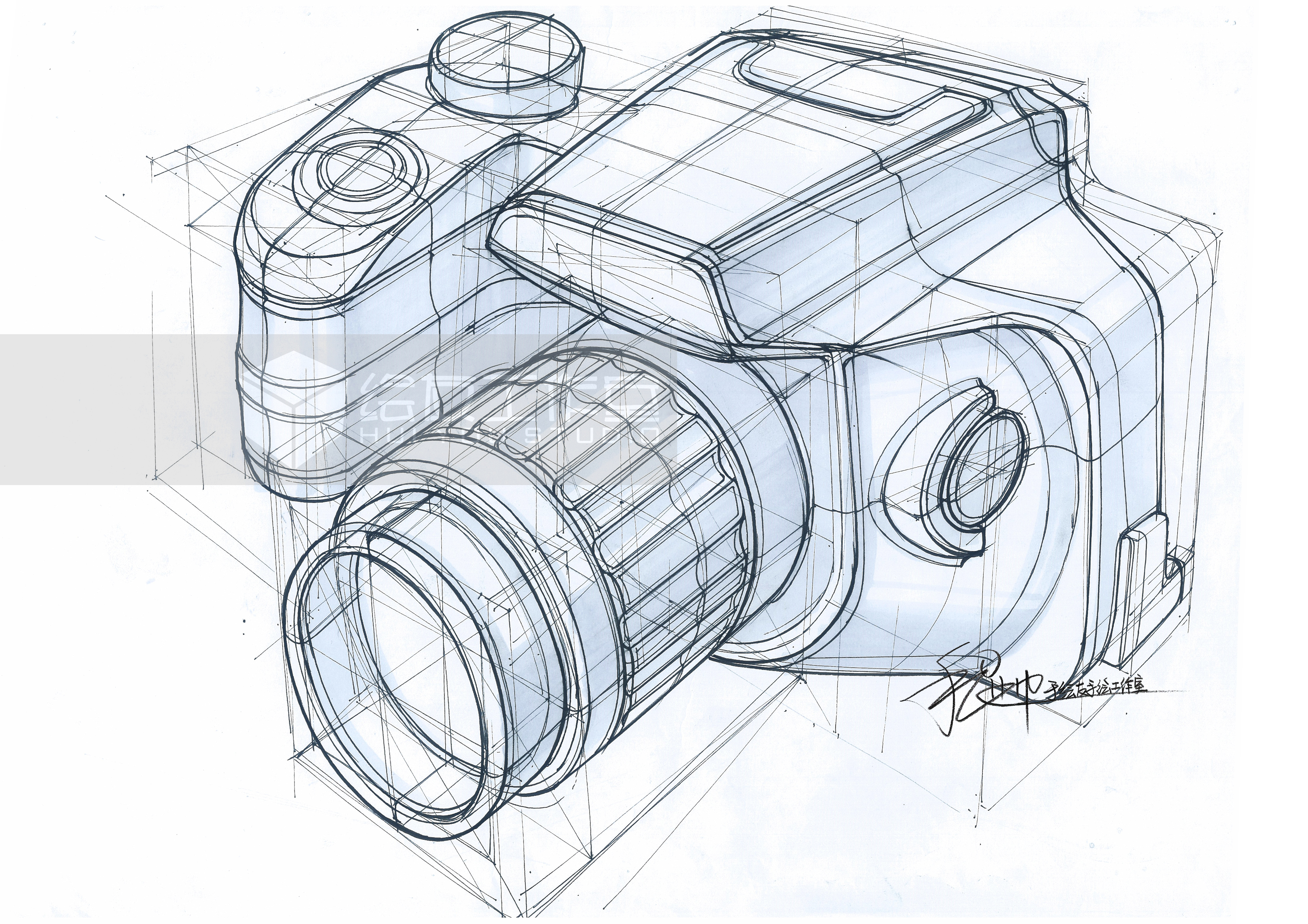 工业设计相机手绘图片