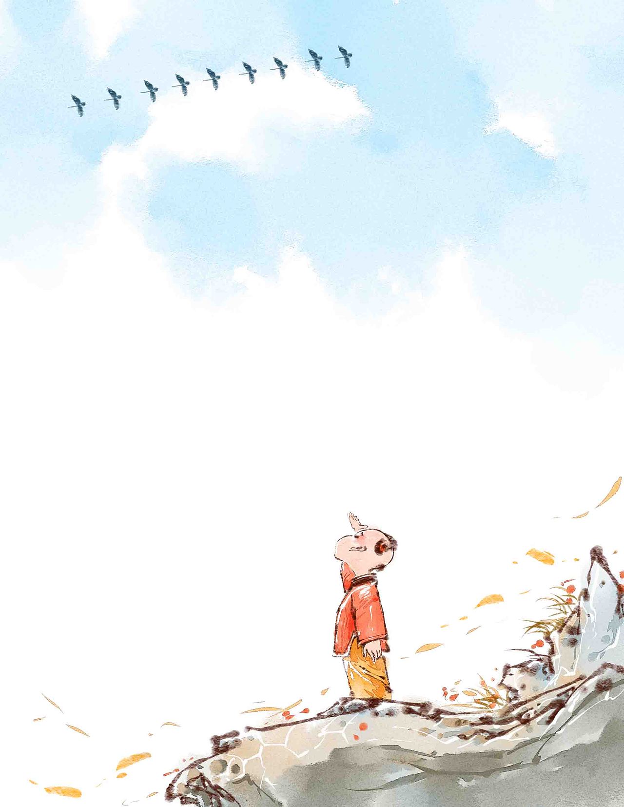 中国风 童书 古文插图 水墨画