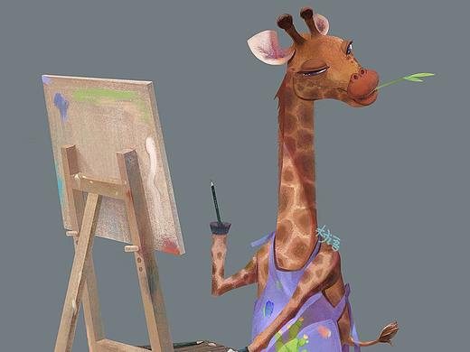 刺猬與長頸鹿（個人主頁-ZNDk3NzYwNDA=） - 藝術(shù)插畫 - 站酷設(shè)計師不走空原創(chuàng)素材 - 站酷ZCOOL