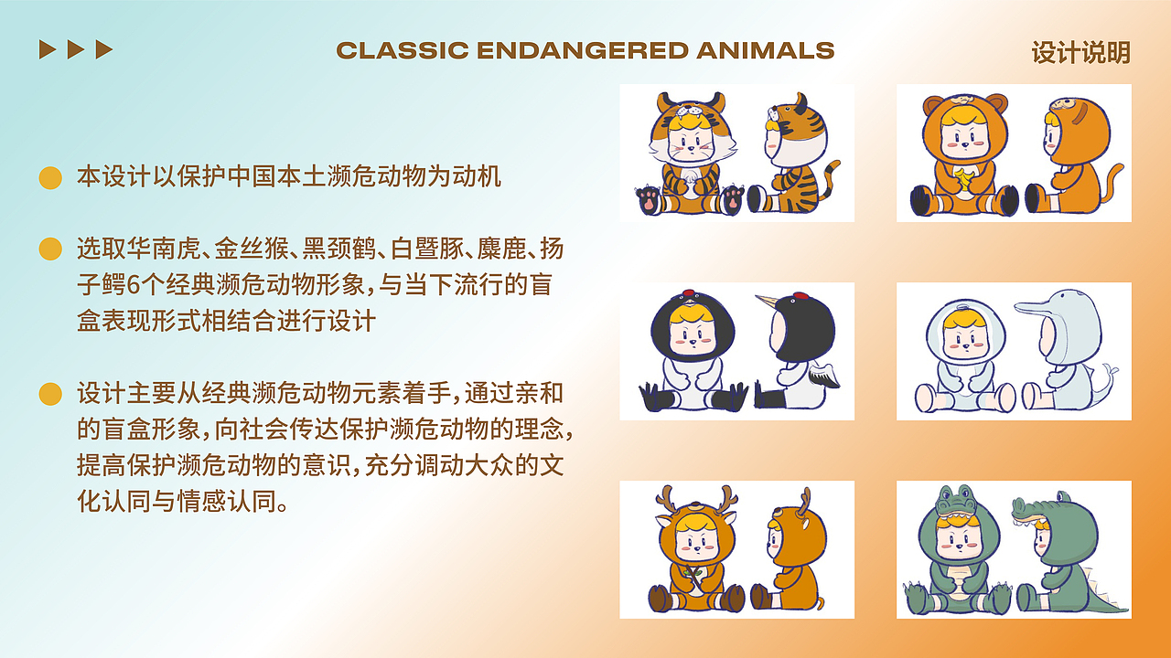 卡通潮玩IP设计-经典濒危动物盲盒