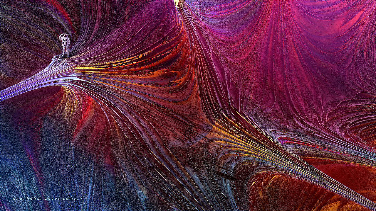 【分形插画】星际流浪者 （可下载壁纸）（图ZMTY3MTE0Nzg0） - 商业插画 - 站酷设计师春和绘原创素材 - 站酷ZCOOL