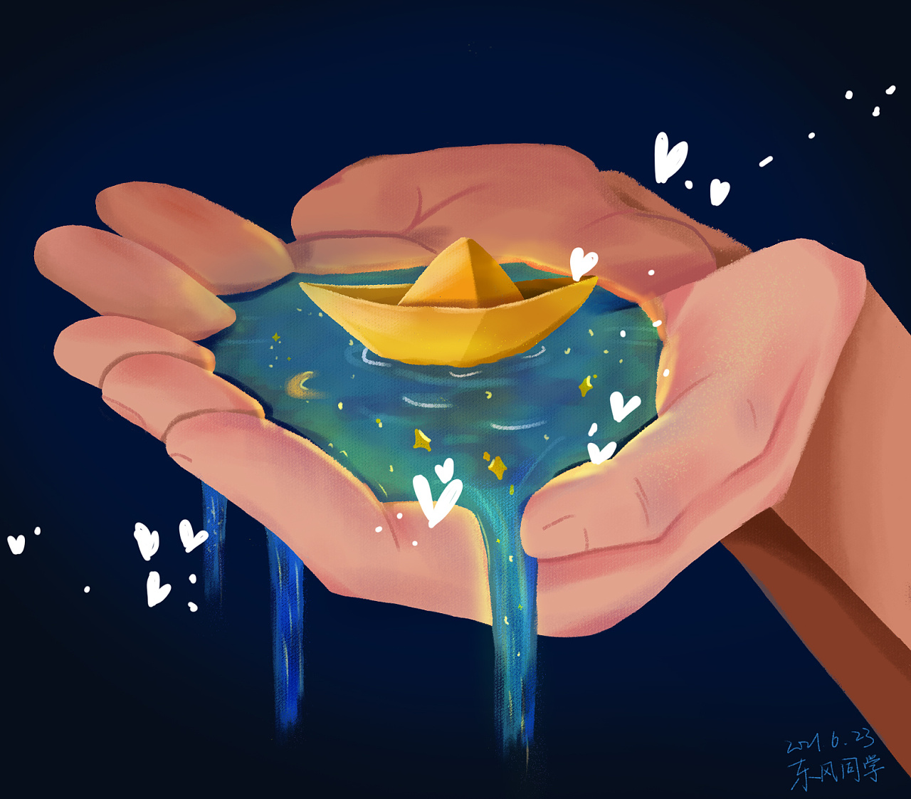 手捧星河|插画|创作习作|东风同学 - 原创作品 - 站酷 (zcool)