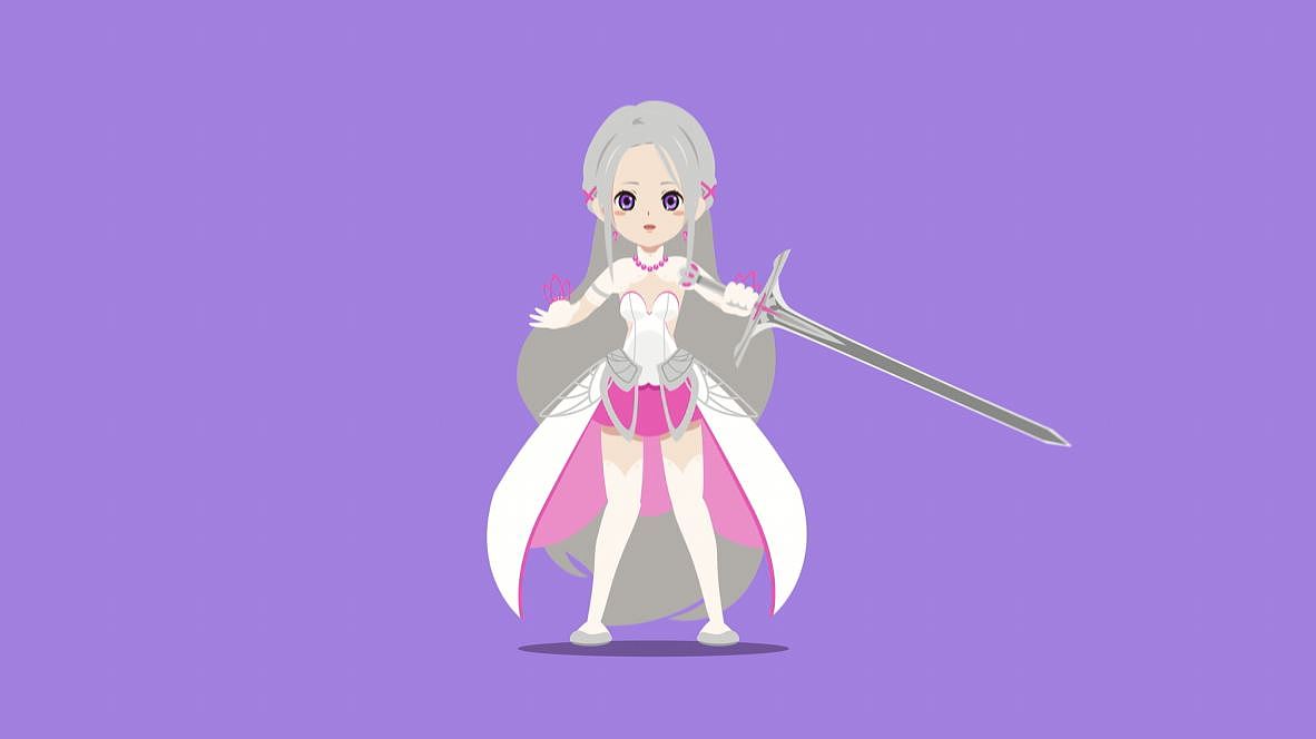 传说中的七彩渐变!ae角色小动画