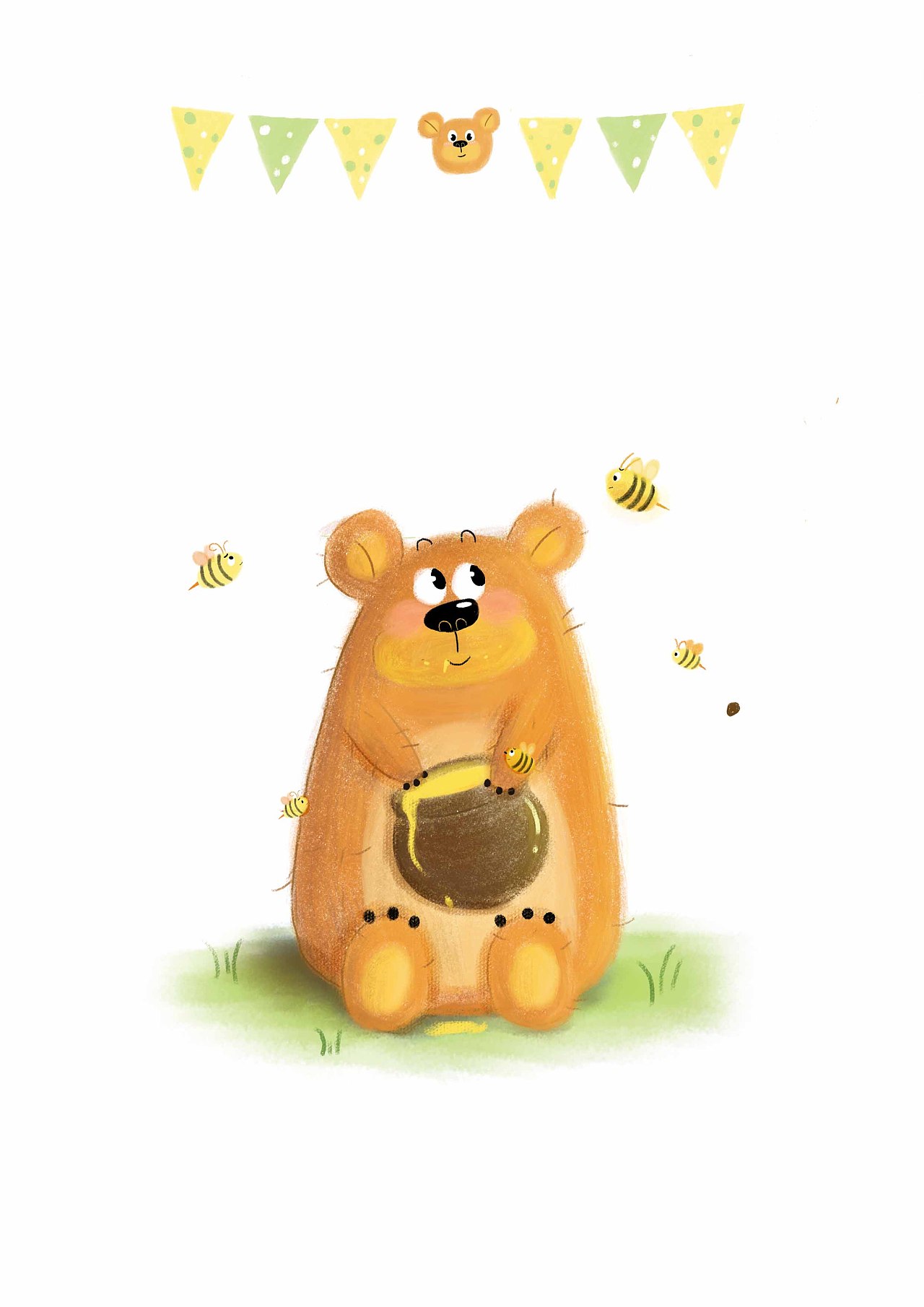 动画片熊吃蜂蜜图片