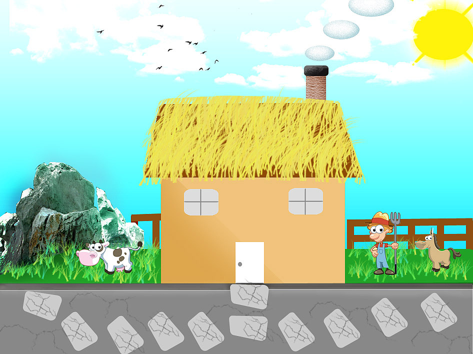 卡通乡村一角作品