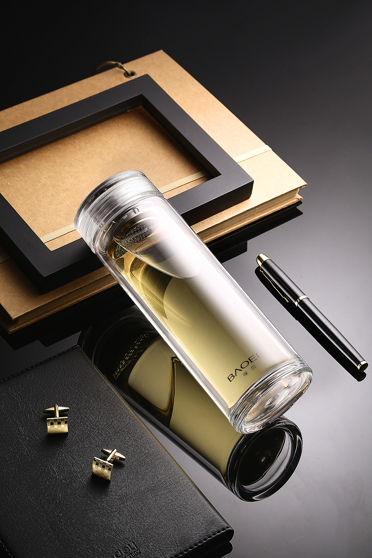 保尔 透明杯盖玻璃杯拍摄