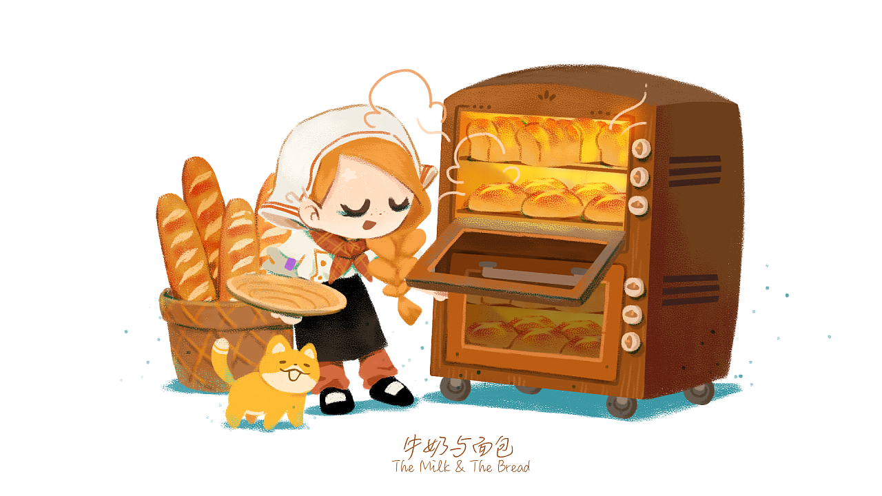 梦物语| 牛奶与面包|插画|儿童插画|糖伯牌波波糖 - 原创作品 - 站酷
