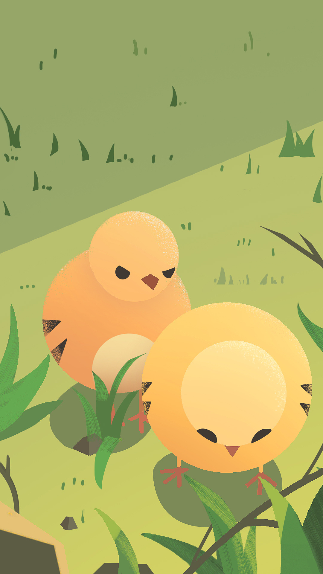 治愈系扁平手绘小鸡壁纸