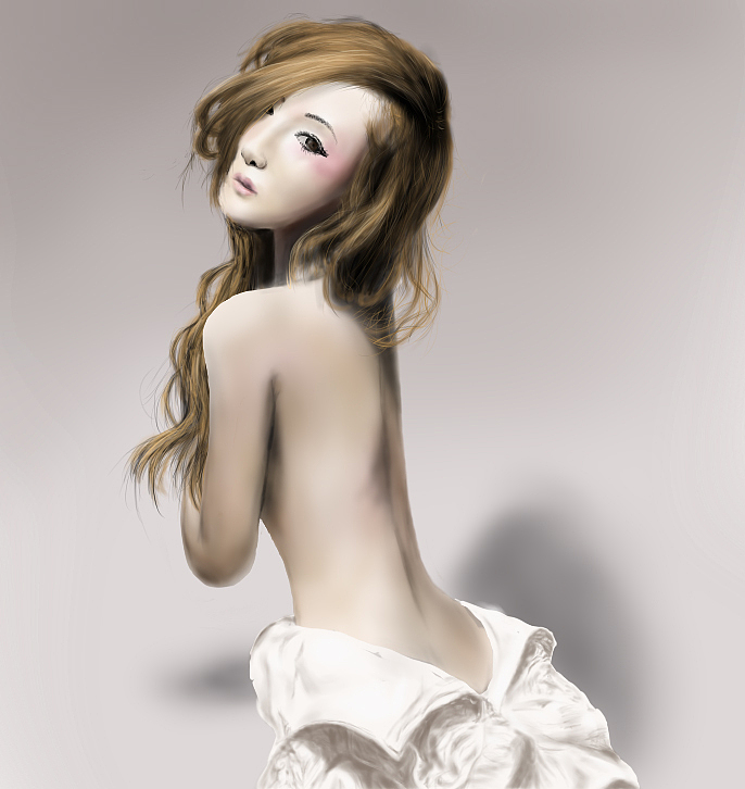 手繪第五站——裸背美女（圖ZNjM0NTI5Njg=） - 創(chuàng)作習(xí)作 - 站酷設(shè)計(jì)師布忍直士原創(chuàng)素材 - 站酷ZCOOL