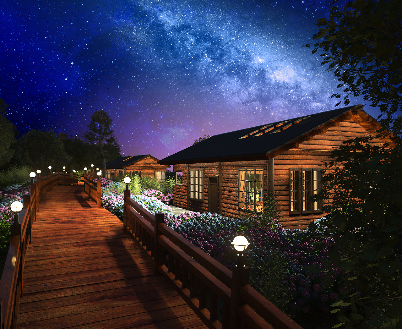 森林木屋场景3d练习