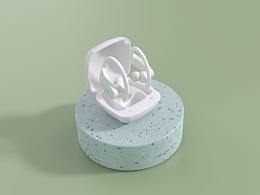 藍牙耳機渲染圖