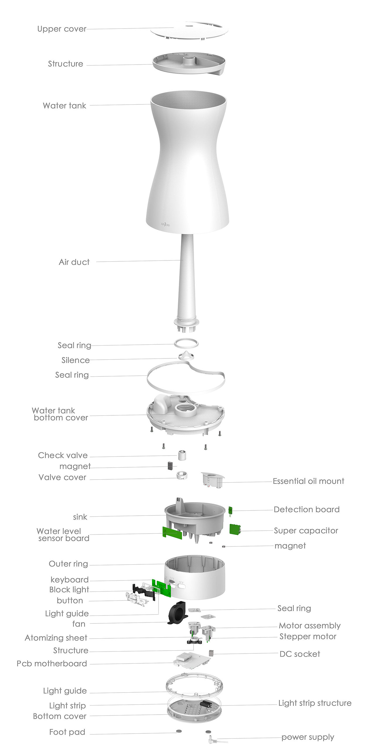 智能自动加精油香薰加湿器
