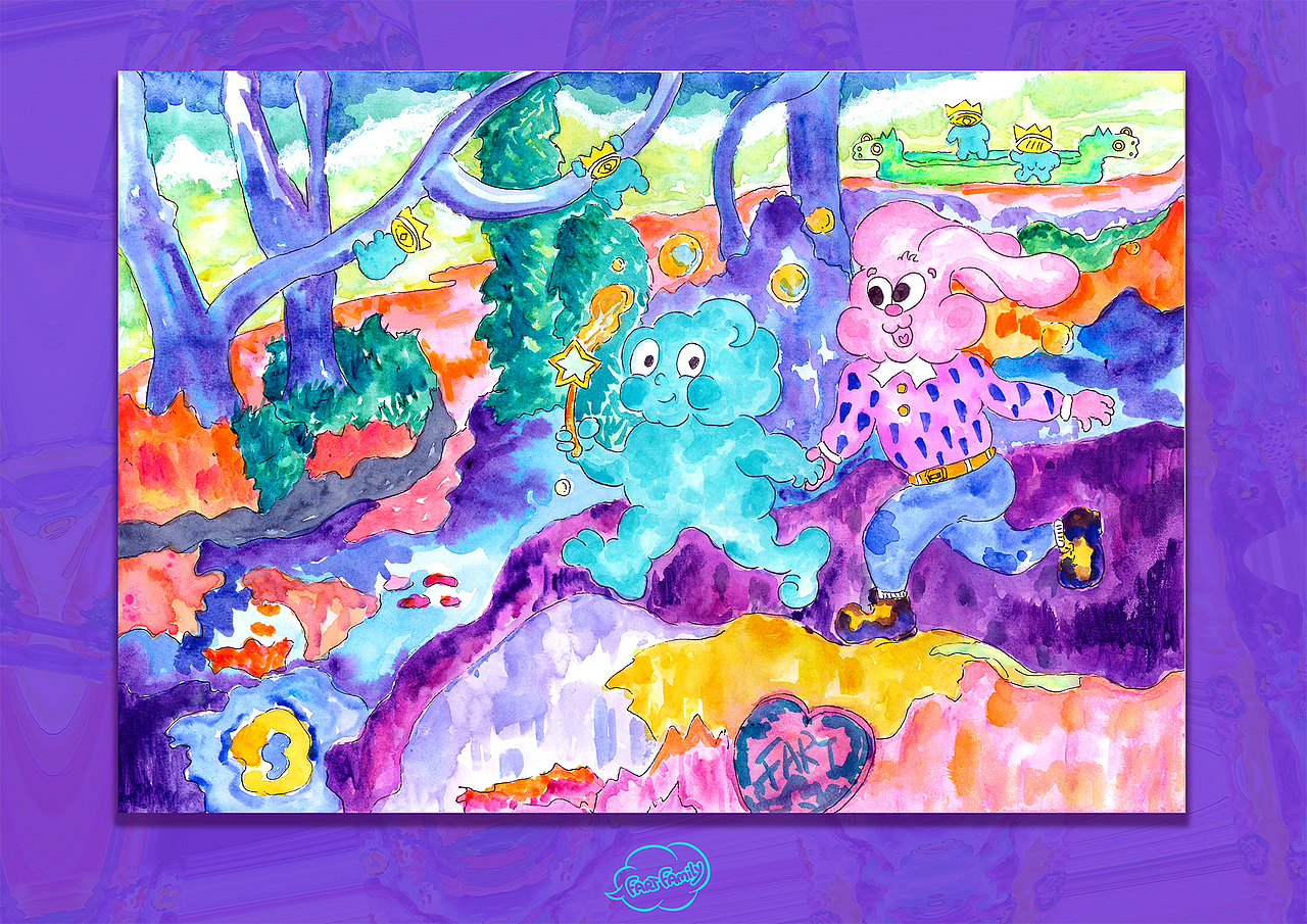 夏日系列｜FART FAMILY 屁屁家族（图ZMTU4NDEwMDcy） - 绘画 - 站酷设计师VIVISU_ART原创素材 - 站酷ZCOOL