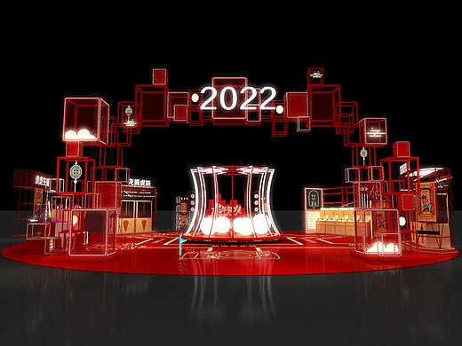 新春中庭美陈3D设计效果图