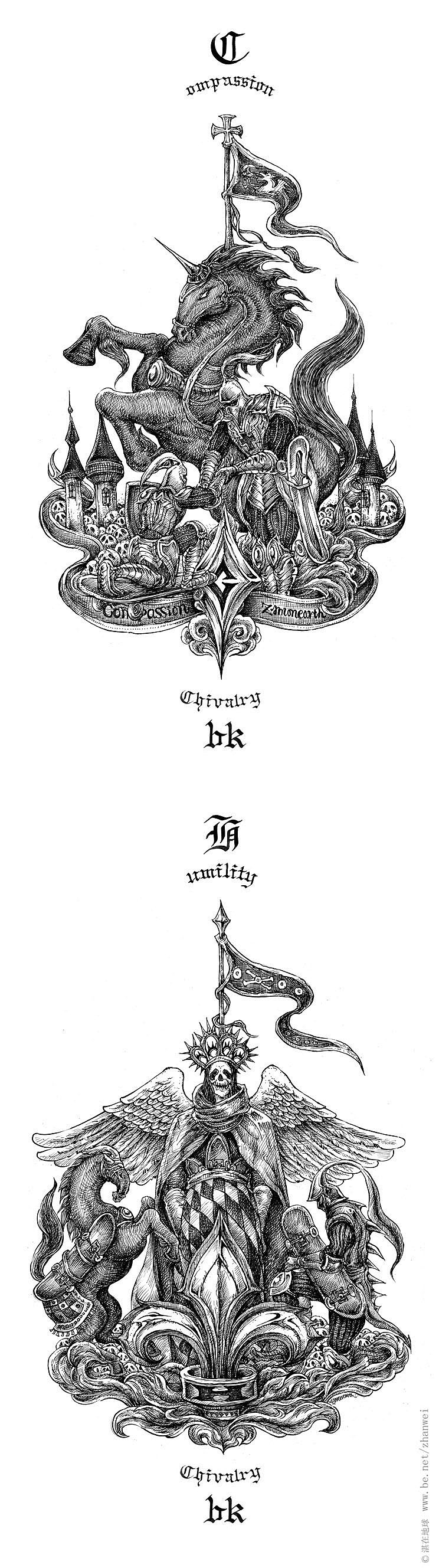 ~骑士精神~| 纹章 | 滑板 |（图ZMTIwODk1NTcy） - 绘画 - 站酷设计师湛在地球原创素材 - 站酷ZCOOL