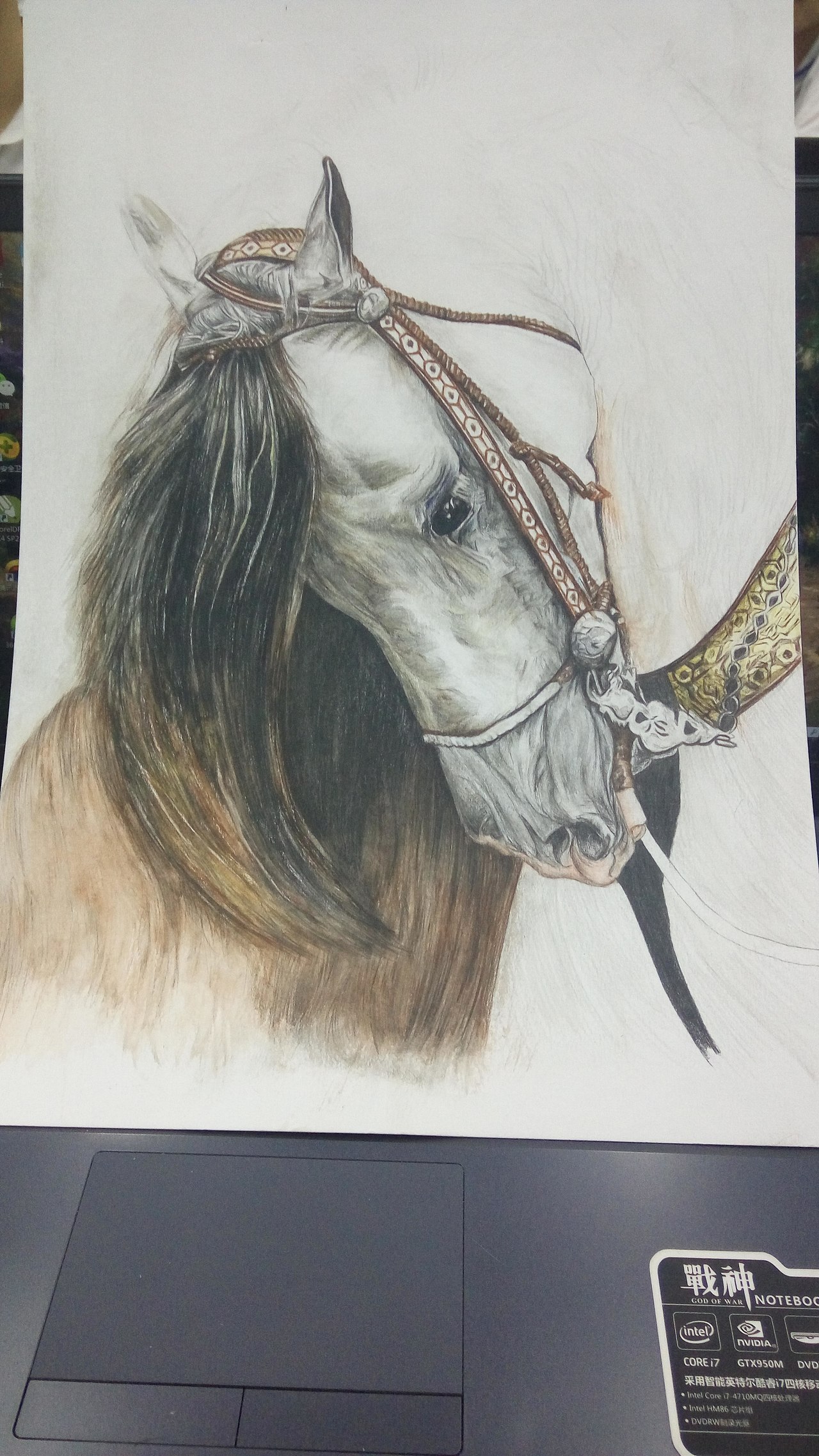 画到一半,然后考试,毕业设计,毕业,找工作接踵而至.....至今未完成,近期会完成它,到时候要是有喜欢的朋友,就送了。不过邮费自付哦