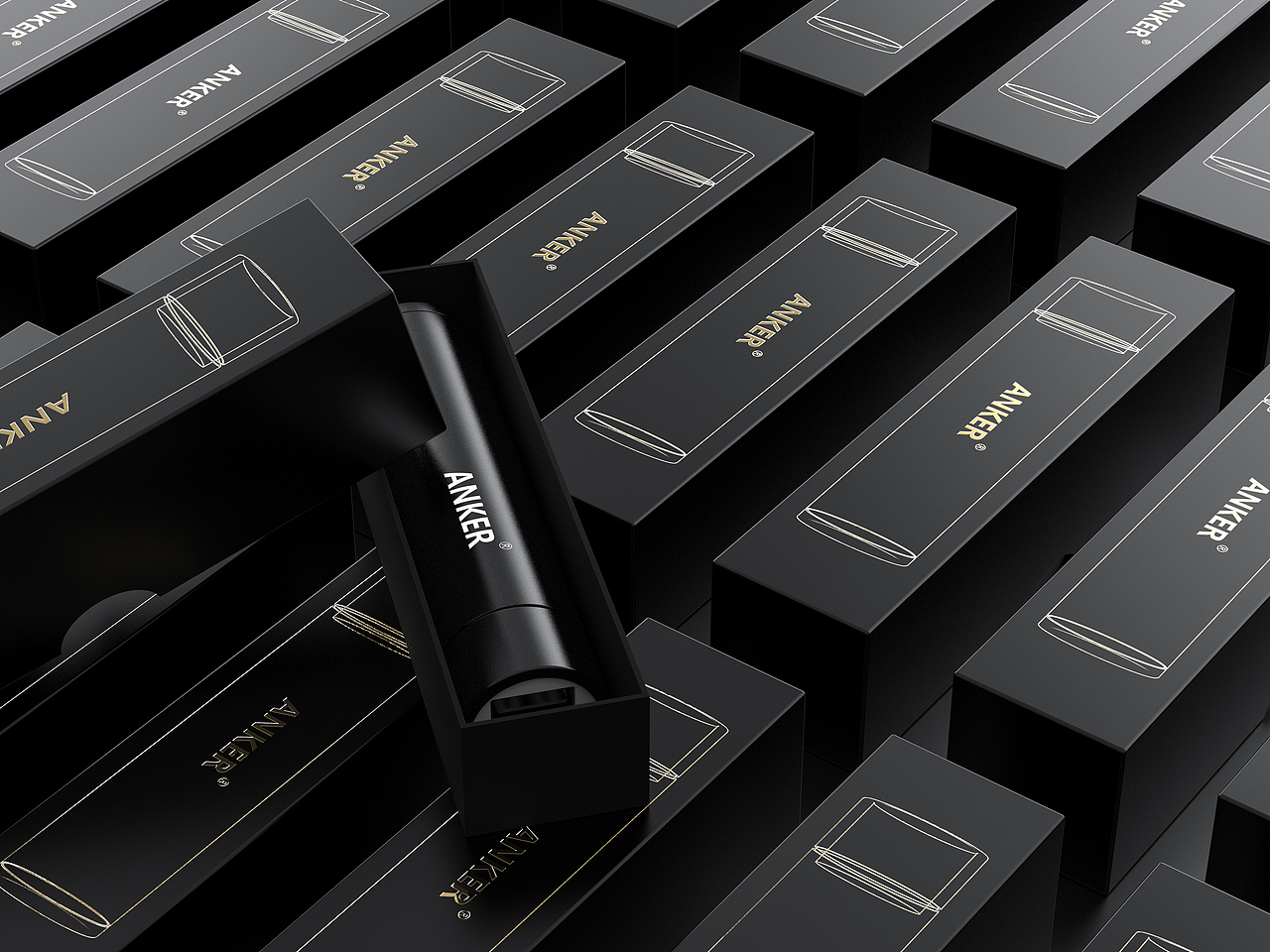 Anker 移动电源建模渲染