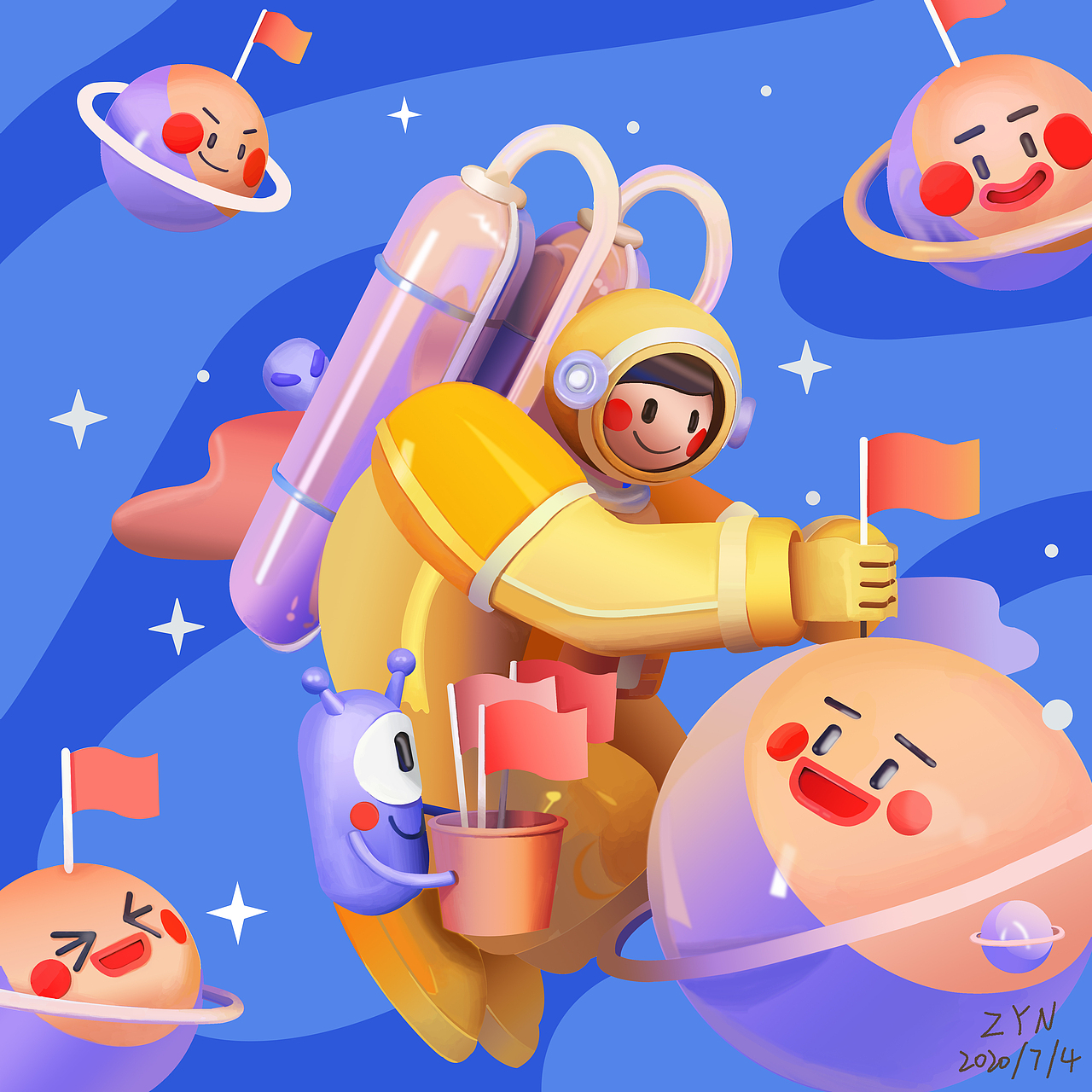 宇航员（图ZMjM5OTA2NTI0） - 创作习作 - 站酷设计师胡萝卜最铁原创素材 - 站酷ZCOOL