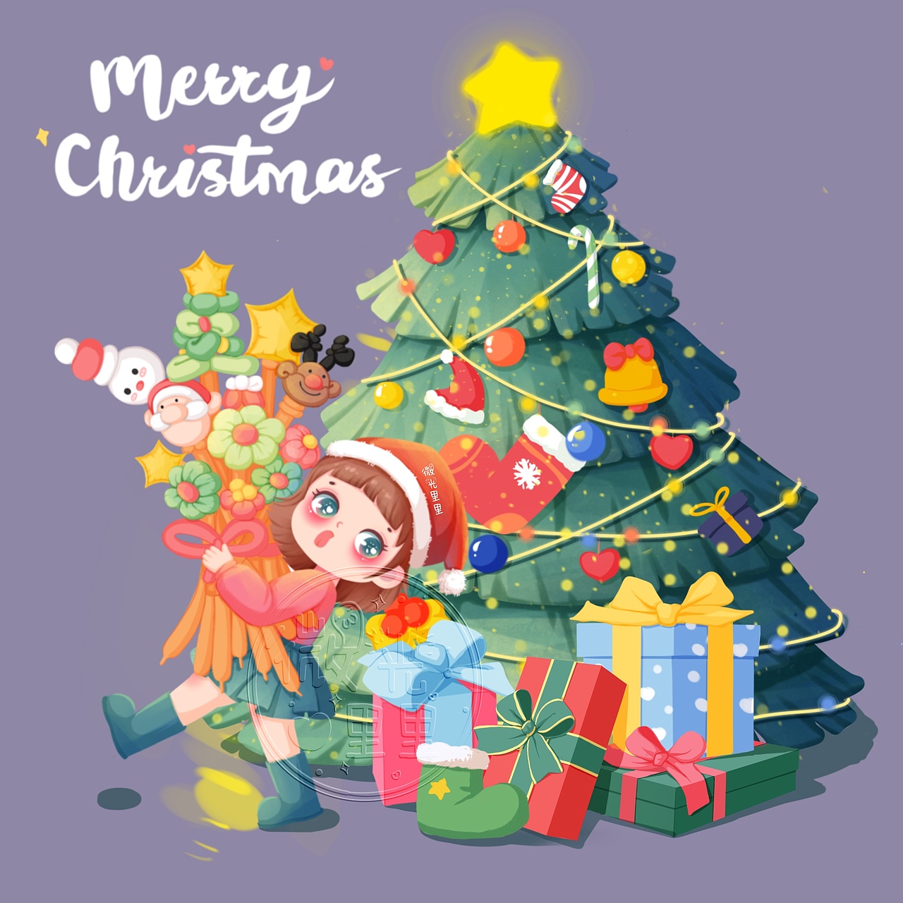 【儿童插画】圣诞节（图ZMzIyNDExMzAw） - 儿童插画 - 站酷设计师微光里里原创素材 - 站酷ZCOOL