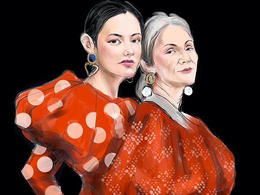 红色衣裙的女人