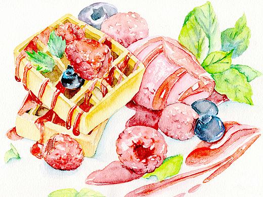 《水彩美食·你看起來很美味》書籍內(nèi)容（個人主頁-ZMzE1NTY1ODQ=） - 繪本 - 站酷設(shè)計師阿銘插畫原創(chuàng)素材 - 站酷ZCOOL