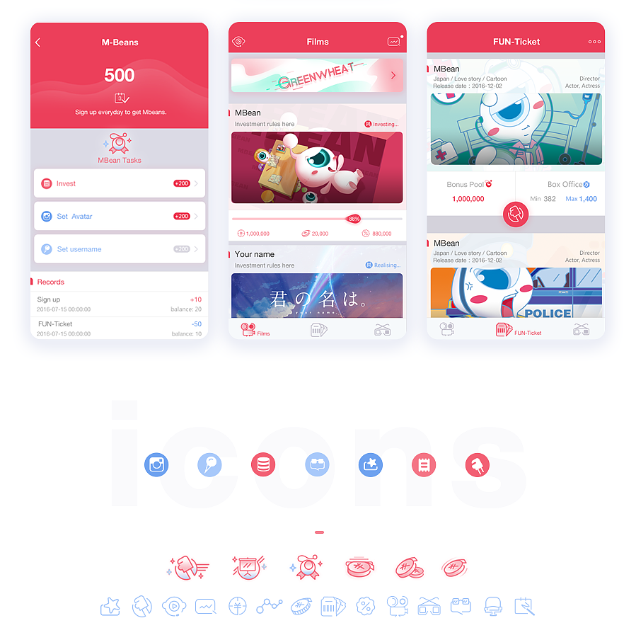 The Fluttering Red（图ZNzMwMzAwNDg=） - APP界面 - 站酷设计师_点点点原创素材 - 站酷ZCOOL