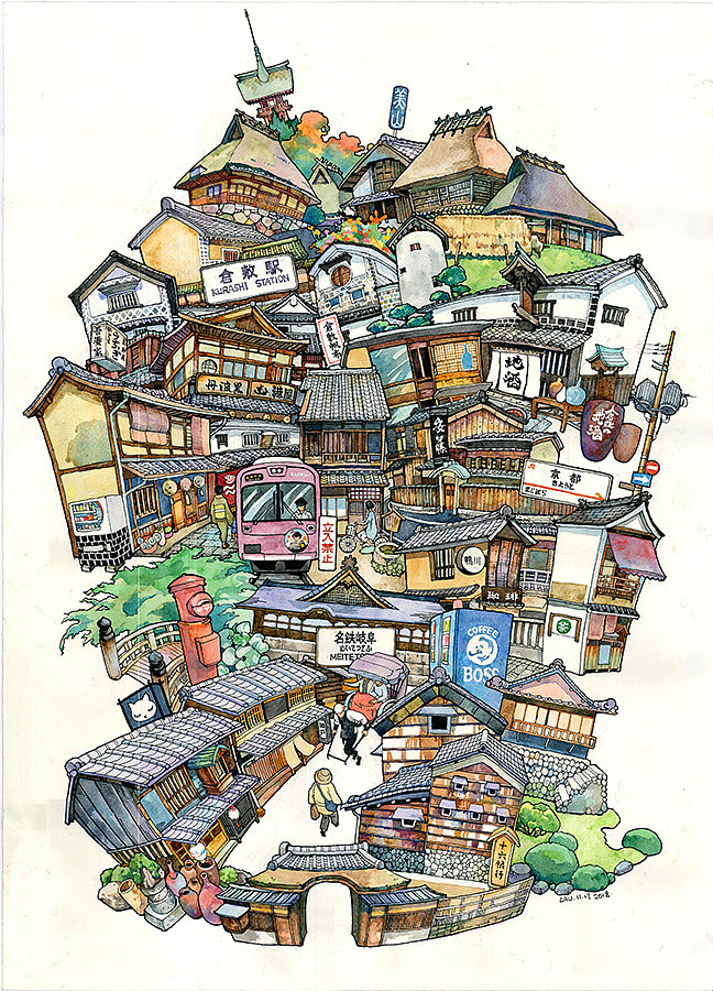 十月日本之旅插画与写生