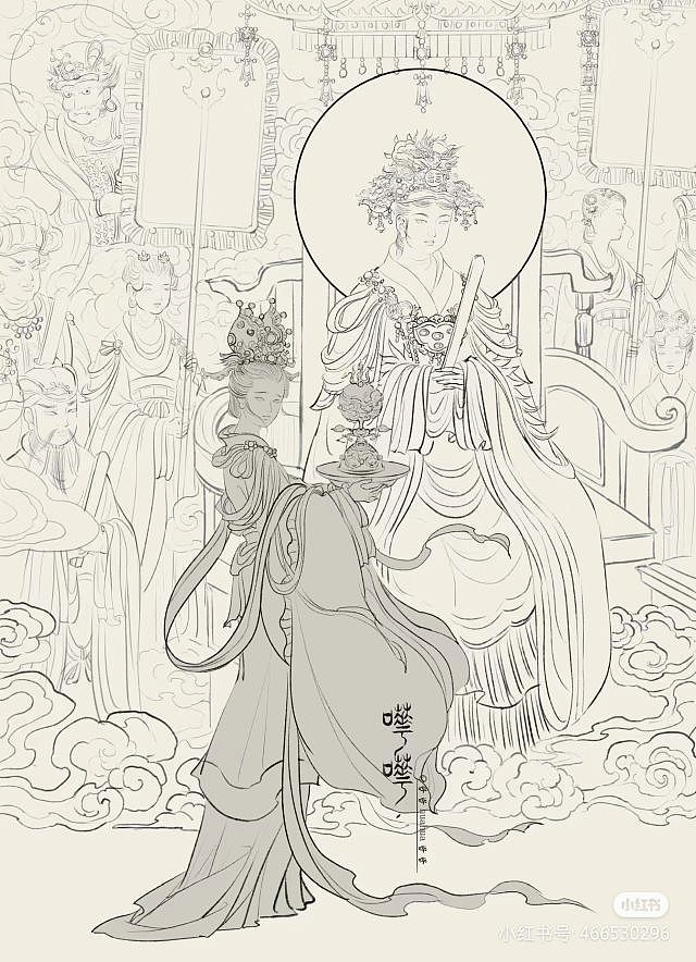 永乐宫（图ZMzYwNjM2Njk2） - 艺术插画 - 站酷设计师哗哗huahua哗哗原创素材 - 站酷ZCOOL