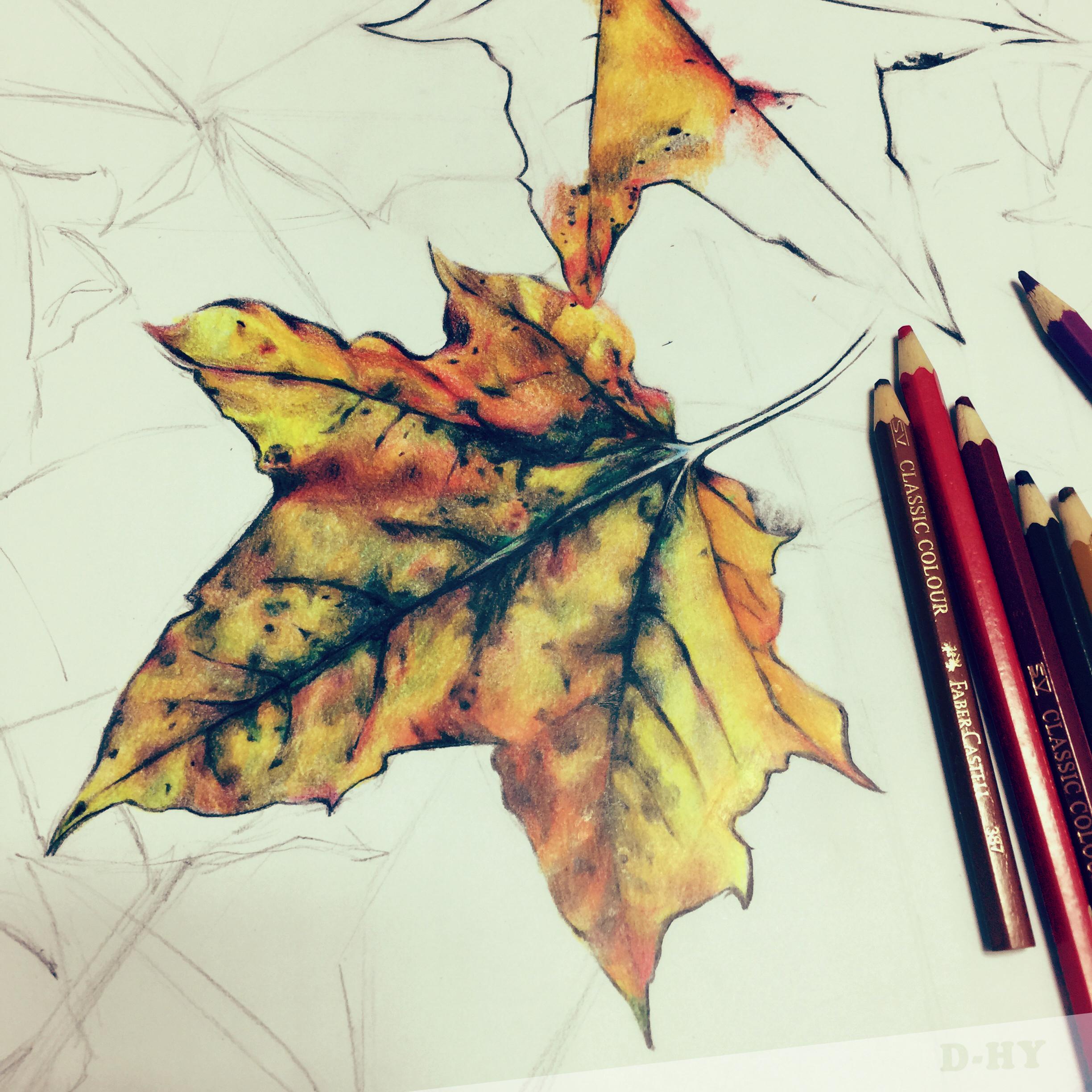 《枯枝败叶》d_hy(彩铅画)