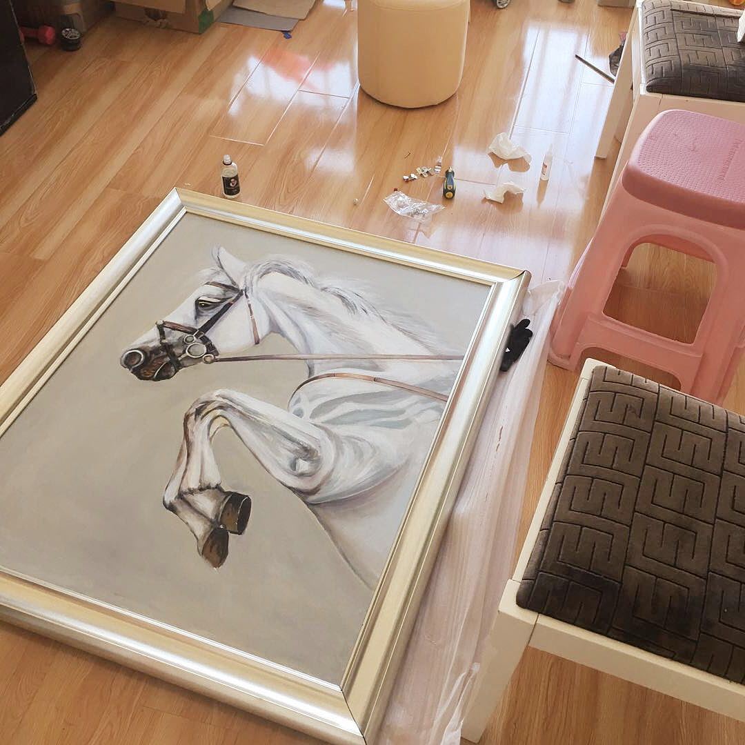 油畫 馬（圖ZMjAxMjA1OTg4） - 藝術(shù)插畫 - 站酷設(shè)計(jì)師筆墨粉黛原創(chuàng)素材 - 站酷ZCOOL