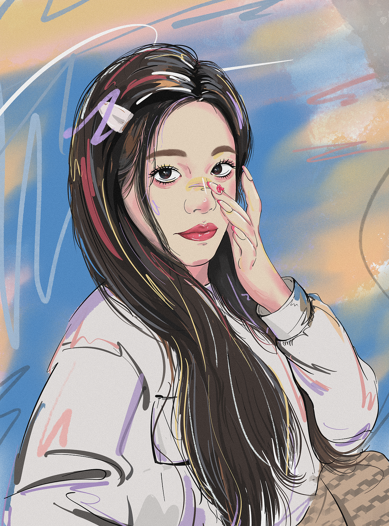 艺术时尚头像插画|