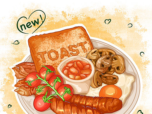 iPad手绘插画|食物系列