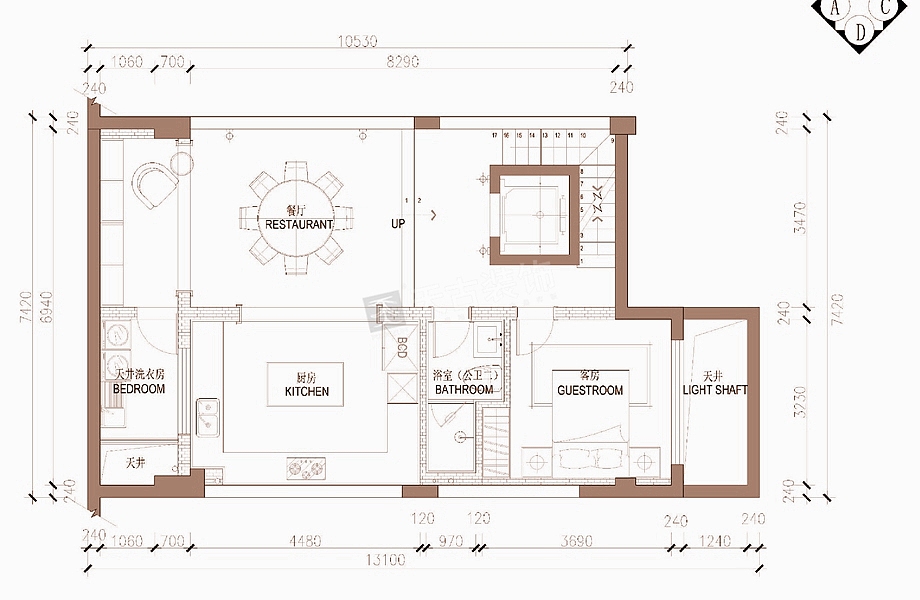 重庆江山樾联排别墅装修方案-现代风格别墅设计效果图
