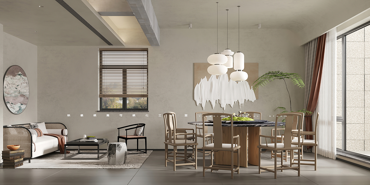 映像视觉【新中式茶室】（图ZMzI4NzcyNzQ4） - 商业空间设计 - 站酷设计师映像视觉可视化原创素材 - 站酷ZCOOL