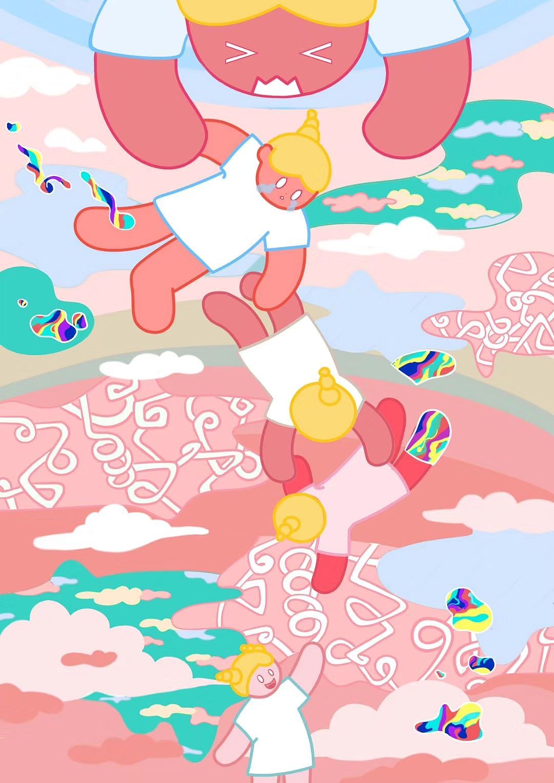 《姐妹俩的“快乐”生活》｜原创插画（图ZMzM5ODE4NzQ4） - 艺术插画 - 站酷设计师Yao妞原创素材 - 站酷ZCOOL
