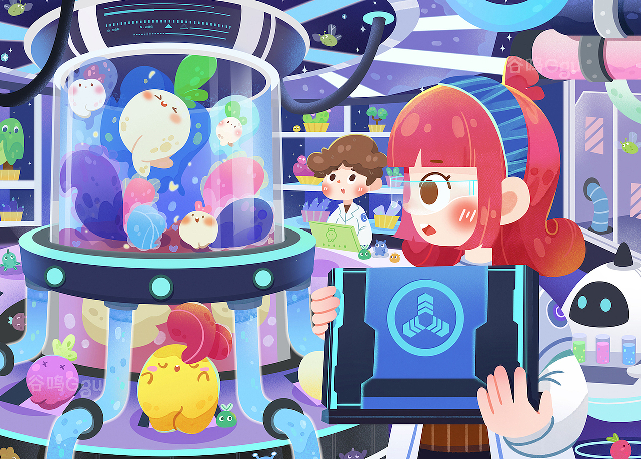 益智拼图插画系列2—太空；恐龙；森林（图ZMjg4NjM3OTA0） - 创作习作 - 站酷设计师谷鸣Ggu原创素材 - 站酷ZCOOL