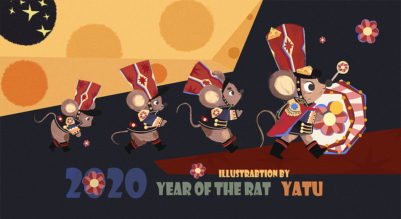 鼠年插画（图ZMTk0Mjg5MjE2） - 商业插画 - 站酷设计师牙兔YATU原创素材 - 站酷ZCOOL
