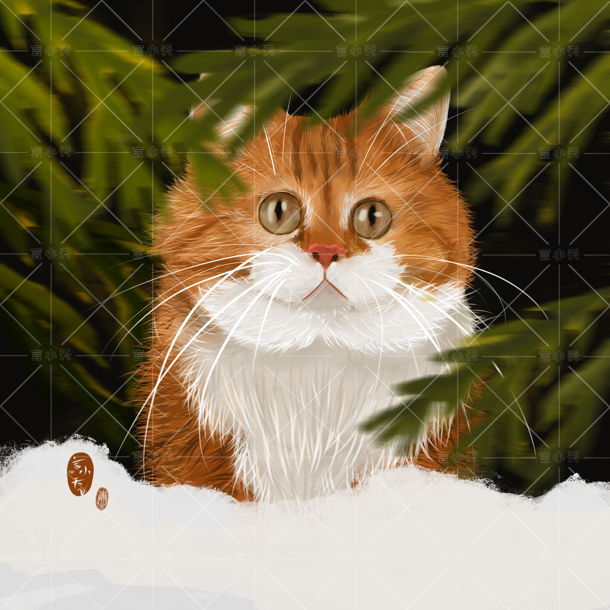 小橘猫绘画练习